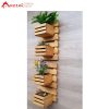 Kệ gỗ ban công có hộp pallet trồng cây cảnh trang trí