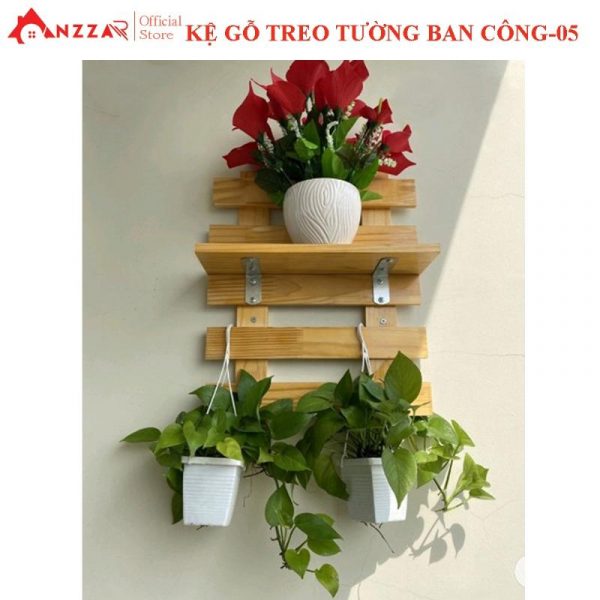 Kệ gỗ treo tường ban công