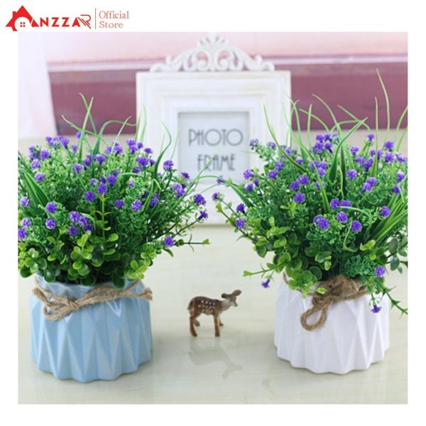 Chậu hoa baby nhân tạo decor quán cà phê, trà sữa