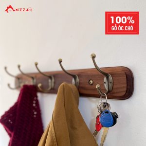 Móc gỗ óc chó cao cấp bo tròn thủ công tinh sảo