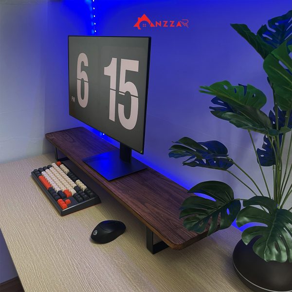 Kệ-màn-hình-chân-sắt-từ-gỗ-Thông--tự-nhiên-nguyên-khối-anzzar